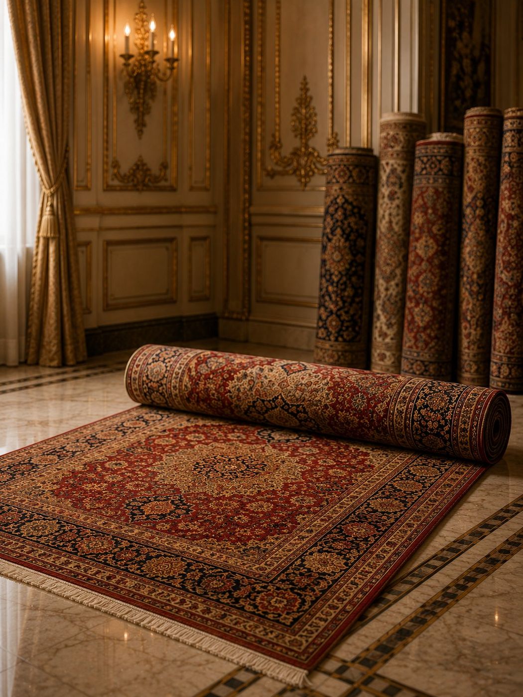 Handmade Persian rug being professionally cleaned — The Swiss Laundry Kolkata